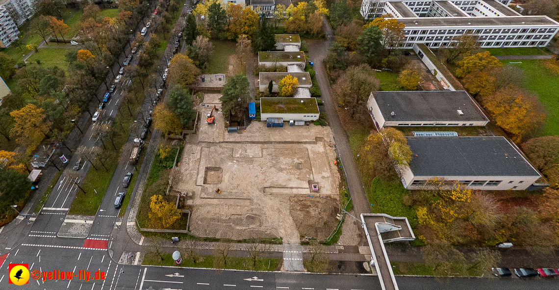 19.11.2022 - Luftbilder von der Baustelle an der Quiddestraße 'Haus für Kinder' in Neuperlach